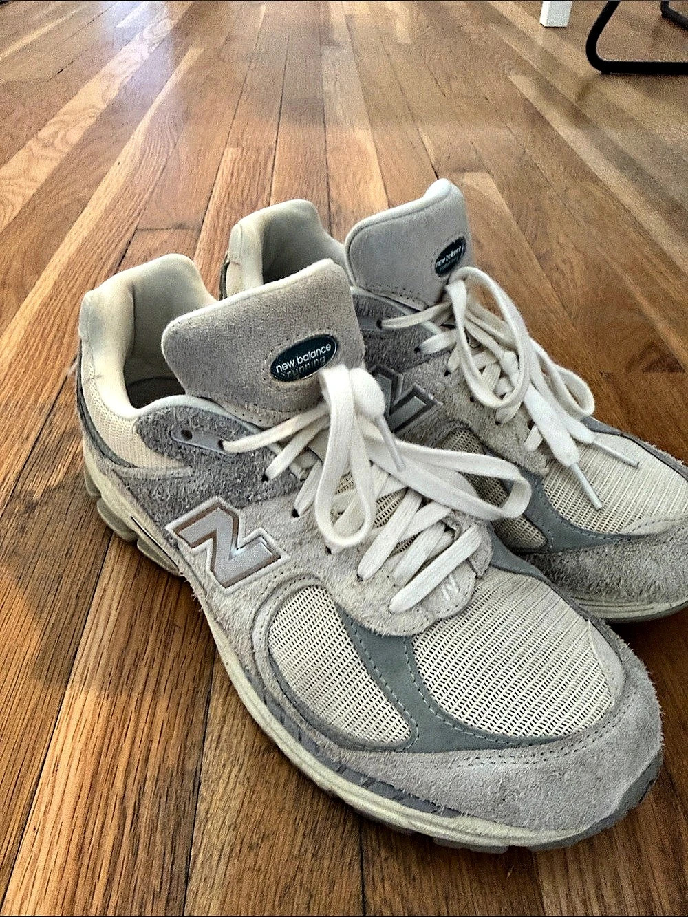 New Balance 2002R Gray & White Suede Sneakers